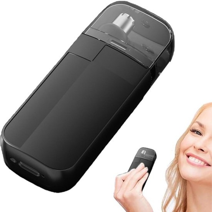 Orr- és fülszőrnyíró, USB újratölthető, fekete, kompakt, vízálló
