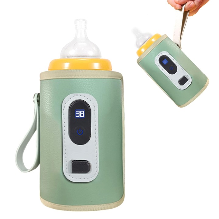 Incalzitor portabil biberon cu ecran LCD, reglabil, 150ml