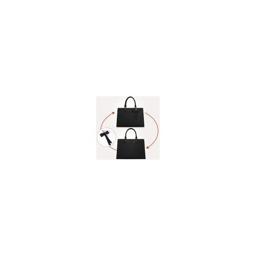 Geanta laptop dama, piele PU, impermeabila, negru, 42.5x14x32cm