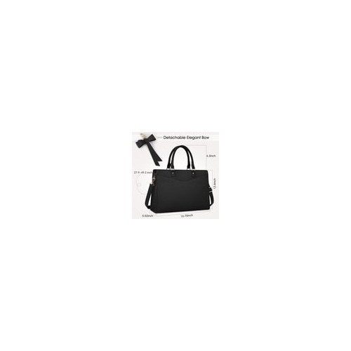 Geanta laptop dama, piele PU, impermeabila, negru, 42.5x14x32cm