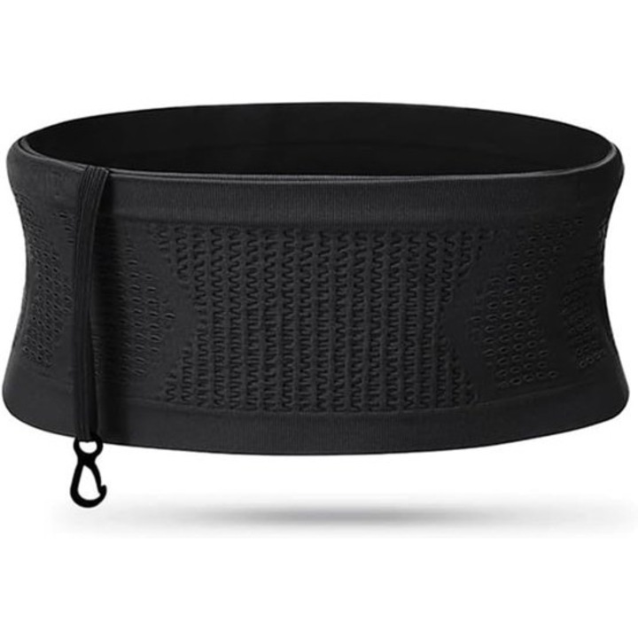 Ergonomikus futóöv, fekete, 30x10cm, nagy kapacitás