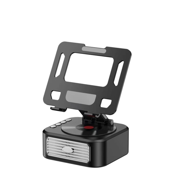 Suport tableta cu difuzoare stereo, rotativ, baterie 3000mAh, negru
