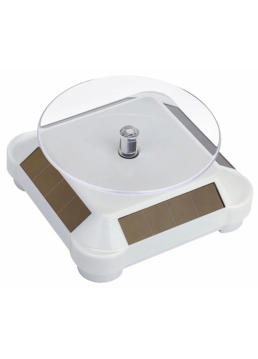 Suport rotativ solar pentru bijuterii, 360°, plastic, 10x10x4.5cm