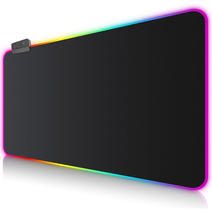 Egérpad gaming XXL 900x400mm RGB világítás 14 többszínű mód csúszásmentes vízálló