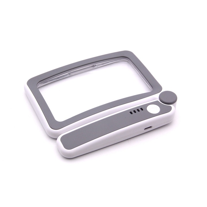 Lupa de citit 4x, LED, portabila, 17.8x12.7cm