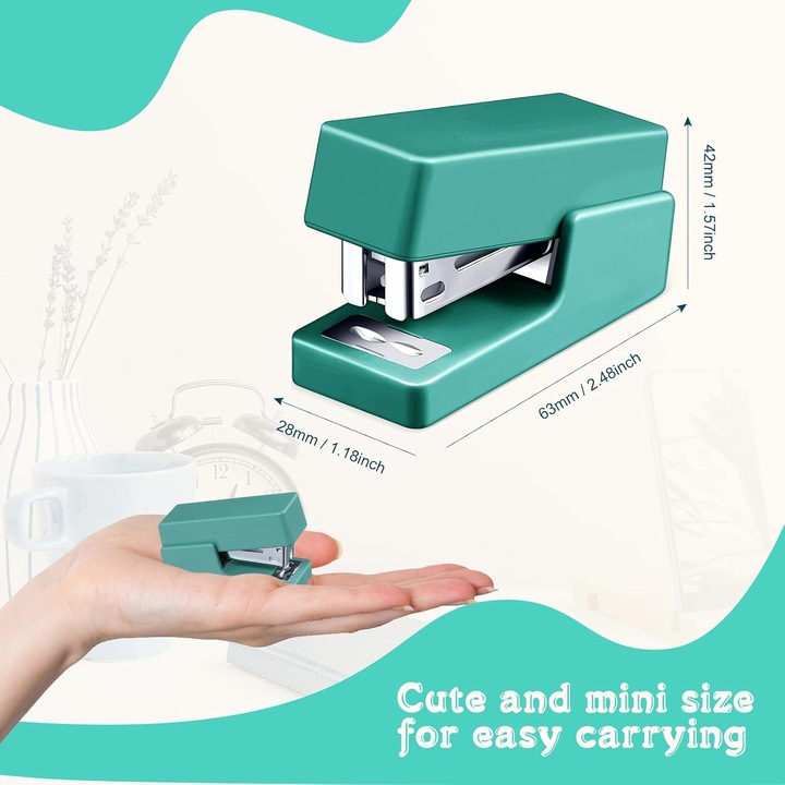 Set 4 capsatoare mici colorate cu capse, portabil, 4 culori, dimensiune mica