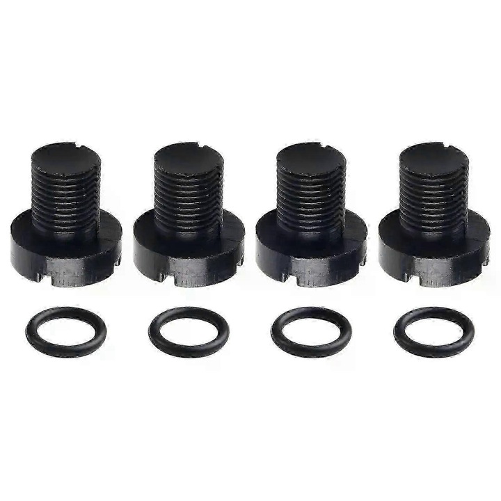 4 db hűtőfolyadék leeresztő csavar készlet, fekete, 17x10mm