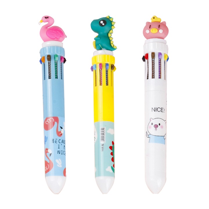 Pix multicolor 10 culori retractabil 1 buc
