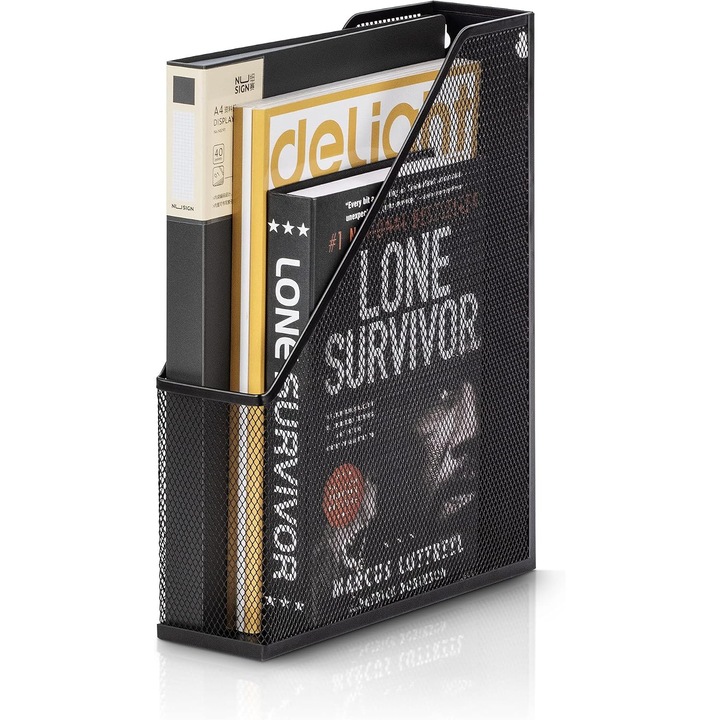 Suport documente metalic negru 30x15x20cm