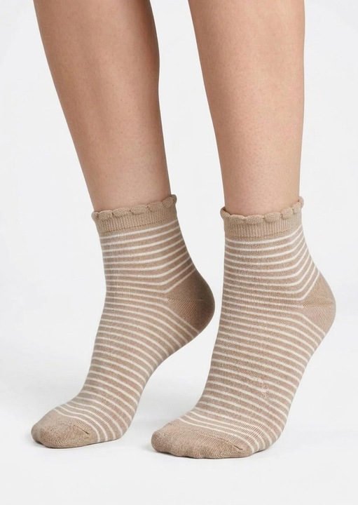 Pamut zokni, Marilyn, Scp Stripes, krém-bézs, 36/40-es méret, pikóval