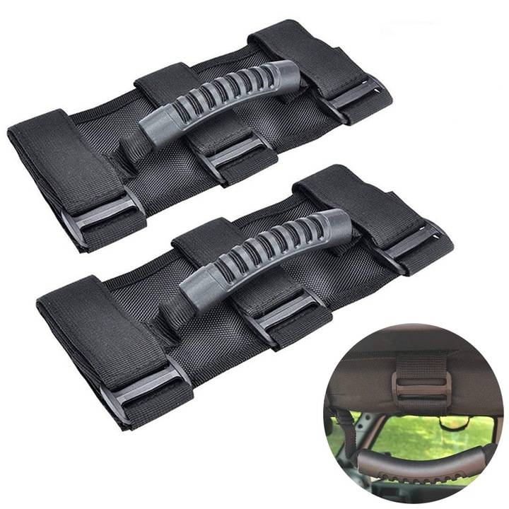 Set 2 manere laterale pentru bare de protectie Jeep Wrangler 1987-2018 rosu
