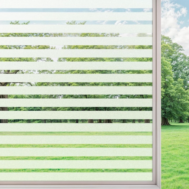 Ablakfólia csíkos, 30x200cm, fehér, félig átlátszó, UV védelem