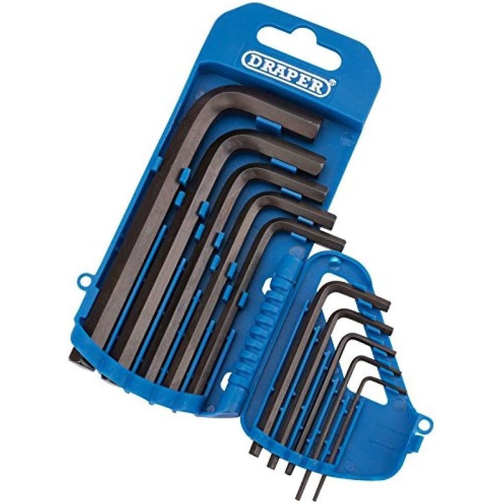 Set de scule hexagonale Draper Tools 33688, 10 bucati, otel crom-vanadiu