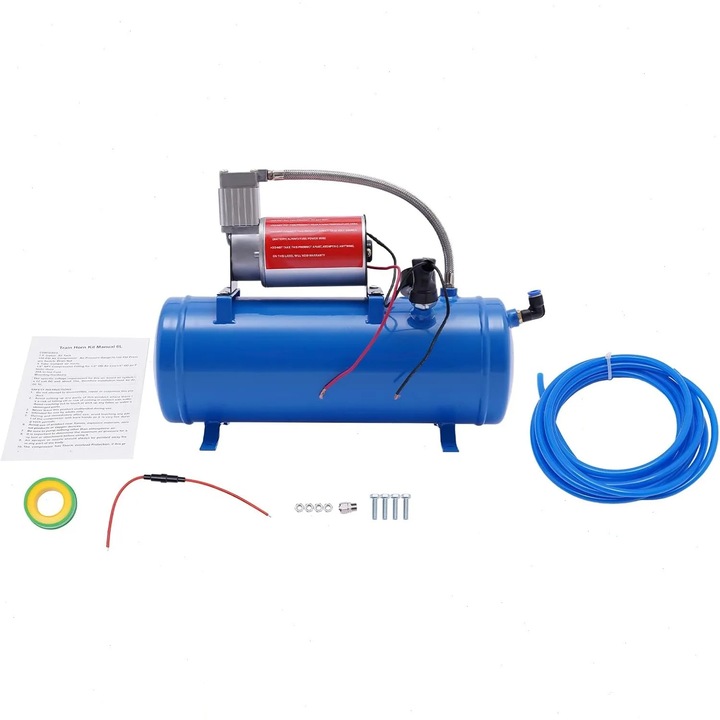 Компресор за въздух 6 л, автомобилен компресор 12 V, 150 PSI 1,0 MPa, 250 л/мин, 3 CP 2,2 kW, безшумна помпа за автомобилни гуми и топки