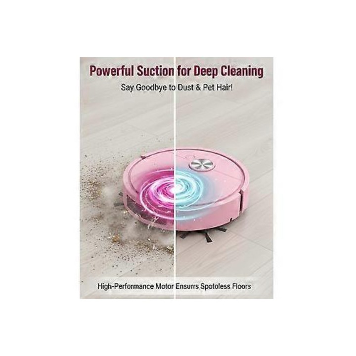 Aspirator robot mini 3 in 1 multifunctional roz compact 15x15x10cm