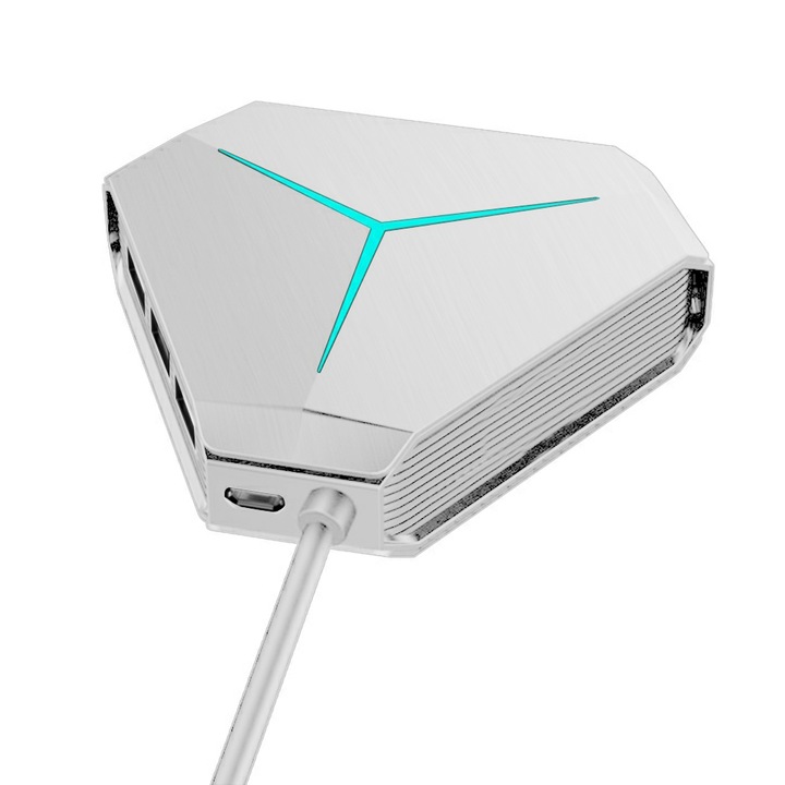 USB 2.0 elosztó, 6 portos, kék, kompakt, hordozható