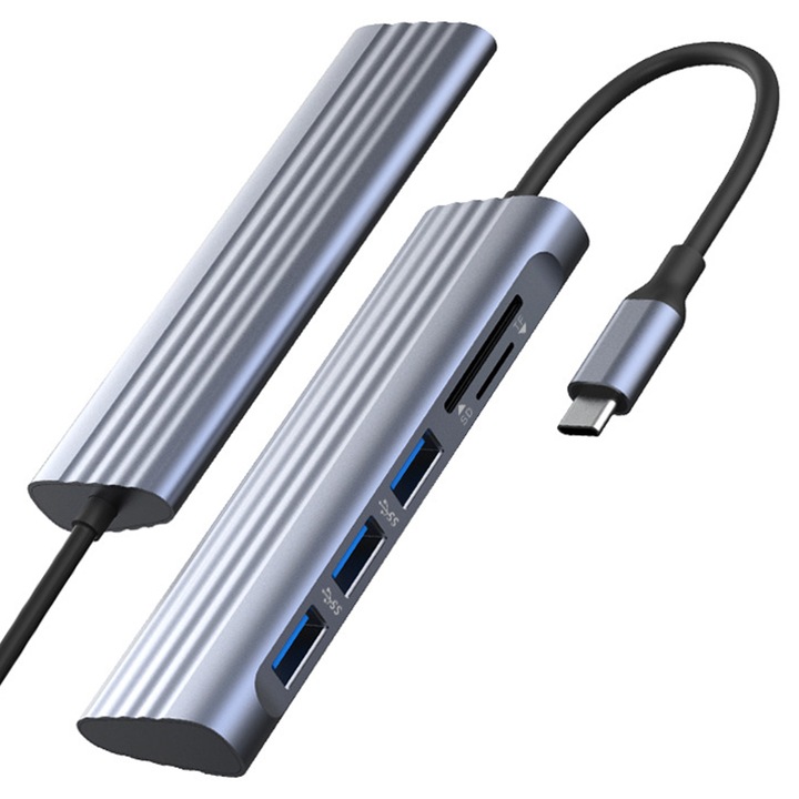 Hub USB-C, 5 porturi, 4K HDMI, Ethernet