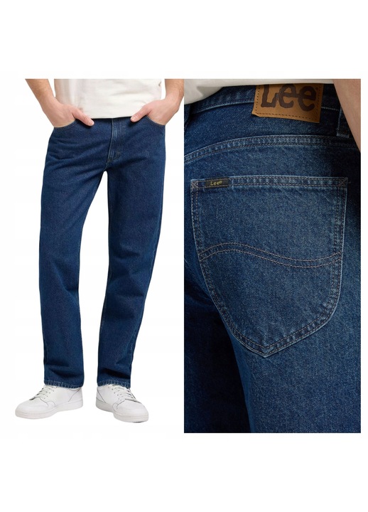 Férfi nadrág, Lee, Haden, Méret 32/34, Slim Fit szabás, Slim Fit stílus, Közepes derékmagasság, Szűkített szárú nadrág, W32xL34, Kék
