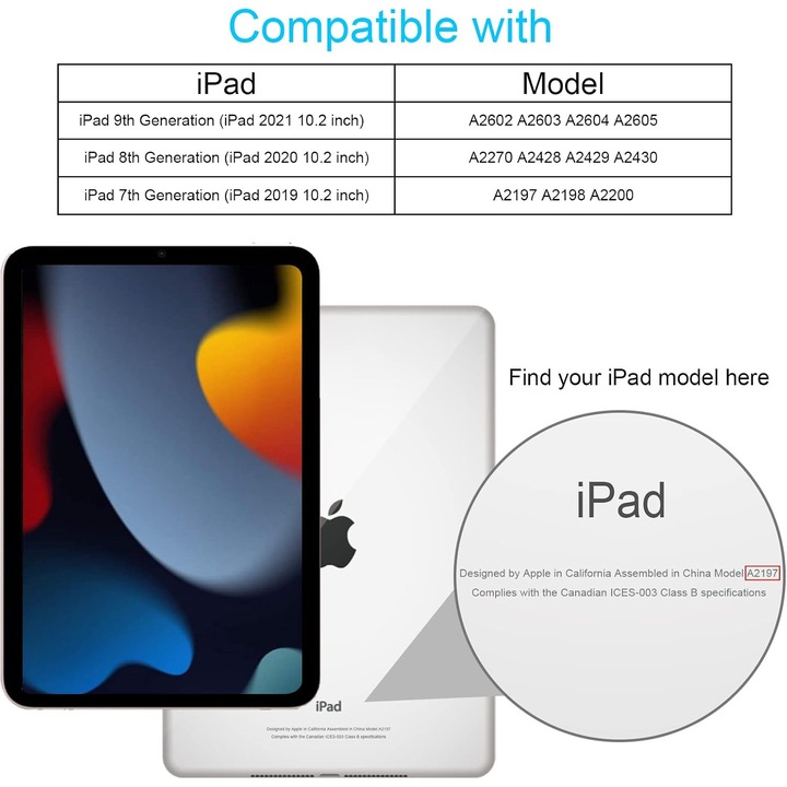 Szilikon tablet tok állvánnyal és kulcstartóval, szivárvány modell, 10.2 inch