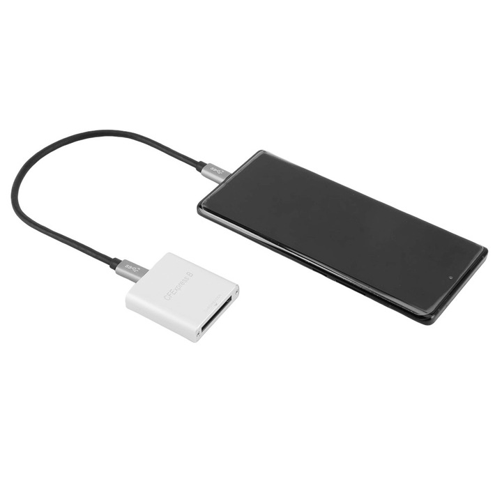 Адаптерна карта за памет CF, алуминий, 48x45x11mm, USB C-C и A-C кабел, 2TB