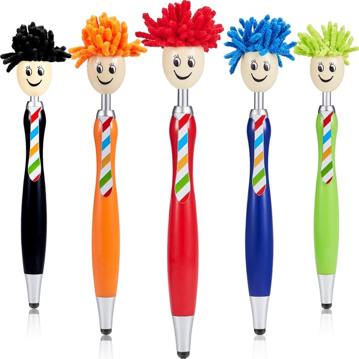 Set 5 stylus copii, culori diverse, varf moale, universal, 14cm