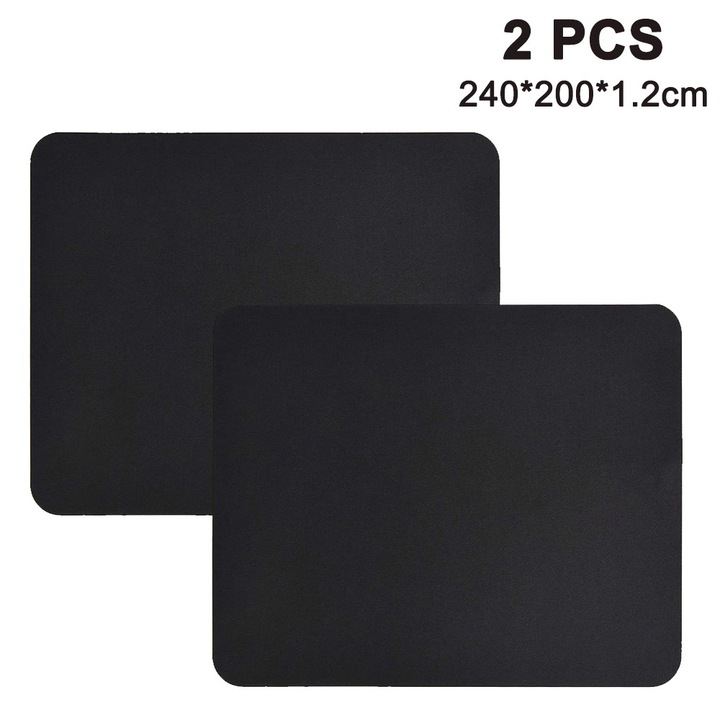 Egérpad fekete gumi 240x200x1.2mm 2 darabos szett