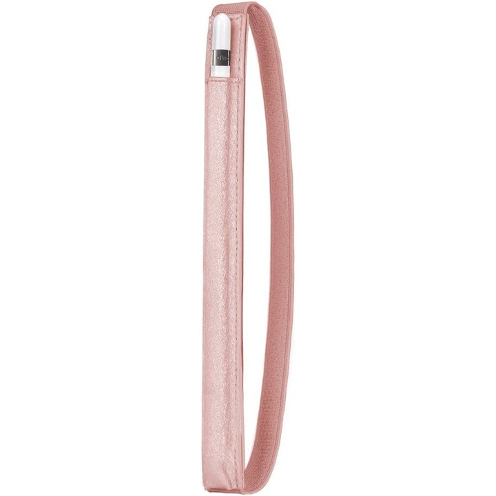 Husa creion piele PU elastica pentru Apple Pencil roz