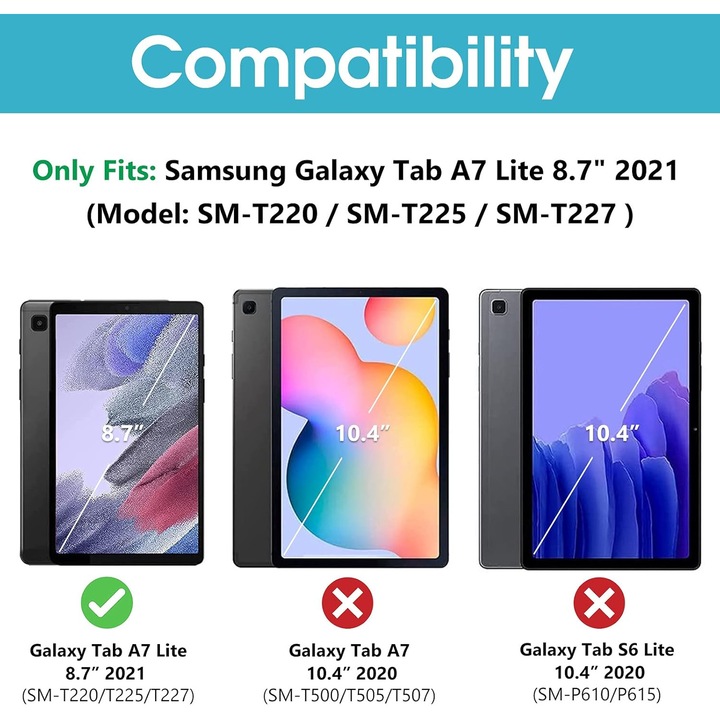 2 db edzett üvegfólia készlet Samsung Galaxy Tab A7 Lite 8.7 inch készülékhez, átlátszó, 0.33mm