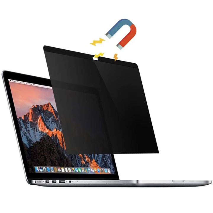 Folie protectie ecran magnetica pentru MacBook Pro Retina 13/15 inch 2016-2019, negru
