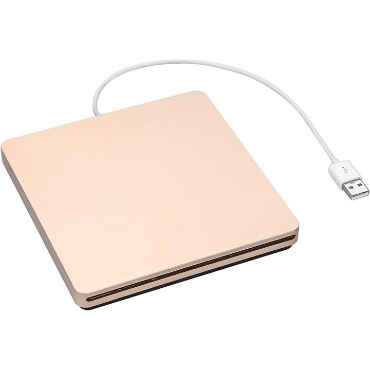Unitate optica externa DVD USB 2.0 aurie roz argintiu 14x14x1.4cm