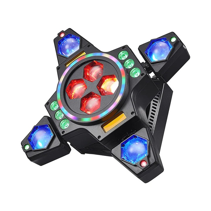 Рефлекторна сцена RGB движеща се глава, DMX512 светлинен ефект, 100–150 W, лазер и лъч, 220 V AC, щепсел за ЕС, за DJ и клуб
