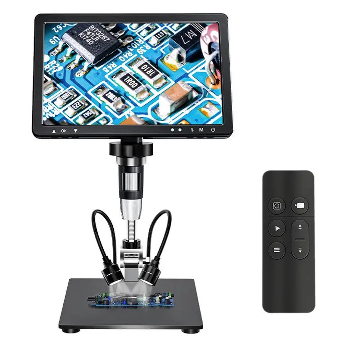 Microscop digital DM12, ecran IPS 25, 7 cm cu HDMI, marire pana la 500X, camera 20MP, 8 LED-uri, pentru monede si lipit