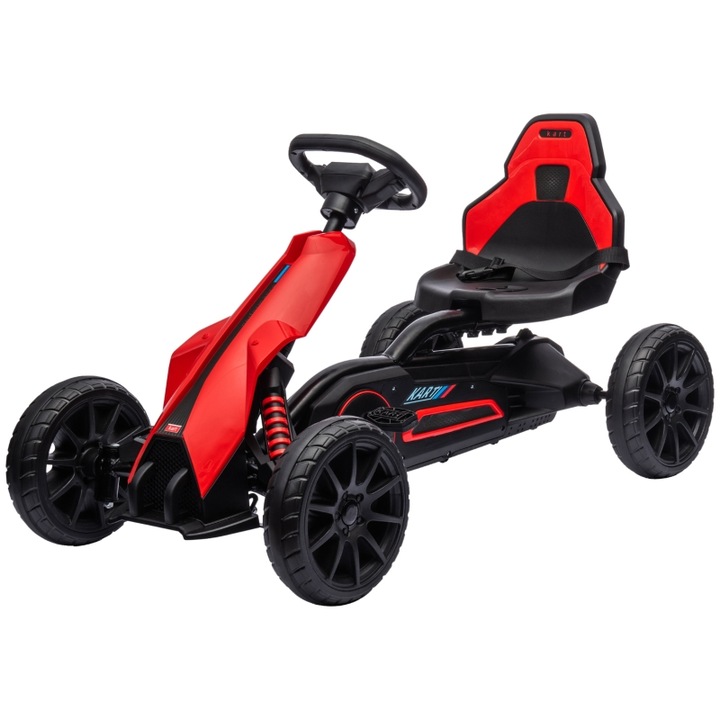 Gokart gyerekeknek 3-8 éves korig, Bytelike, pedálos, állítható ülés, kézifék, kültéri jármű, EVA kerekek