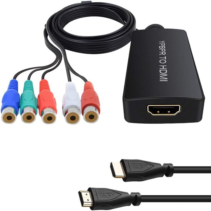 Convertor HDMI la YPbPr cu cablu, 1080P, negru