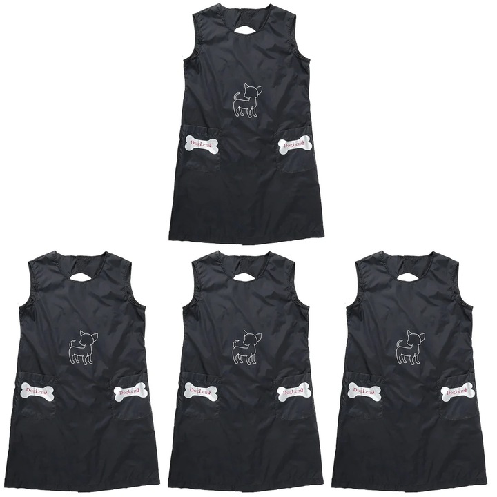 Set 4 buc sort impermeabil pentru ingrijirea animalelor, negru, Marimea M