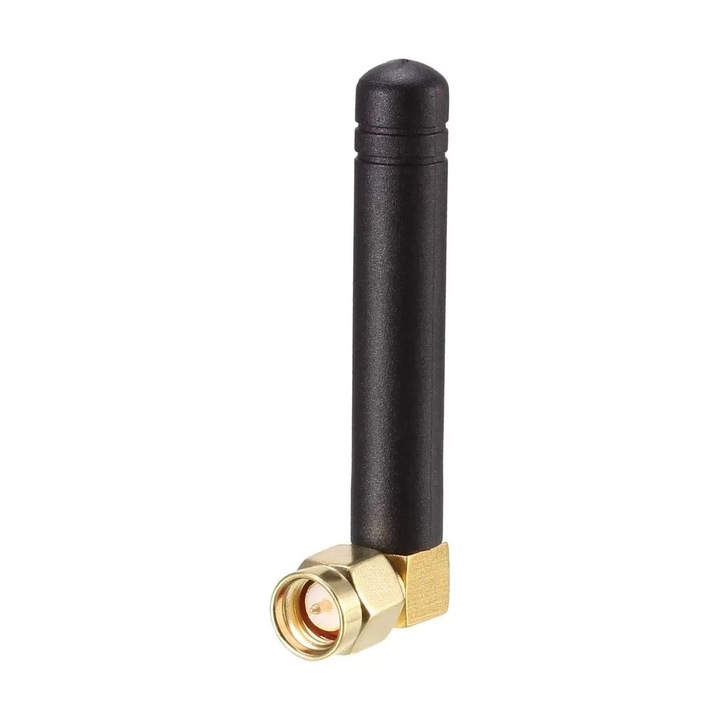 Antena Wifi 3dbi 2.4GHz / 5GHz / 5.8GHz Cap in Unghi Drept cu SMA Male