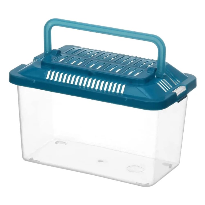 Acvariu portabil pentru testoase, plastic, transparent, 18x11x11cm