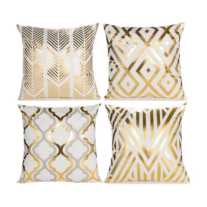 Set 4 fete perna, verde, 45x45 cm, poliester