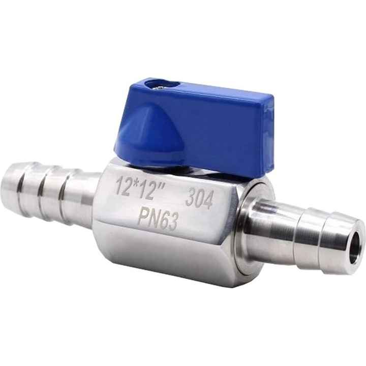Mini golyóscsap 12mm rozsdamentes acél folyadék gáz szabályozás