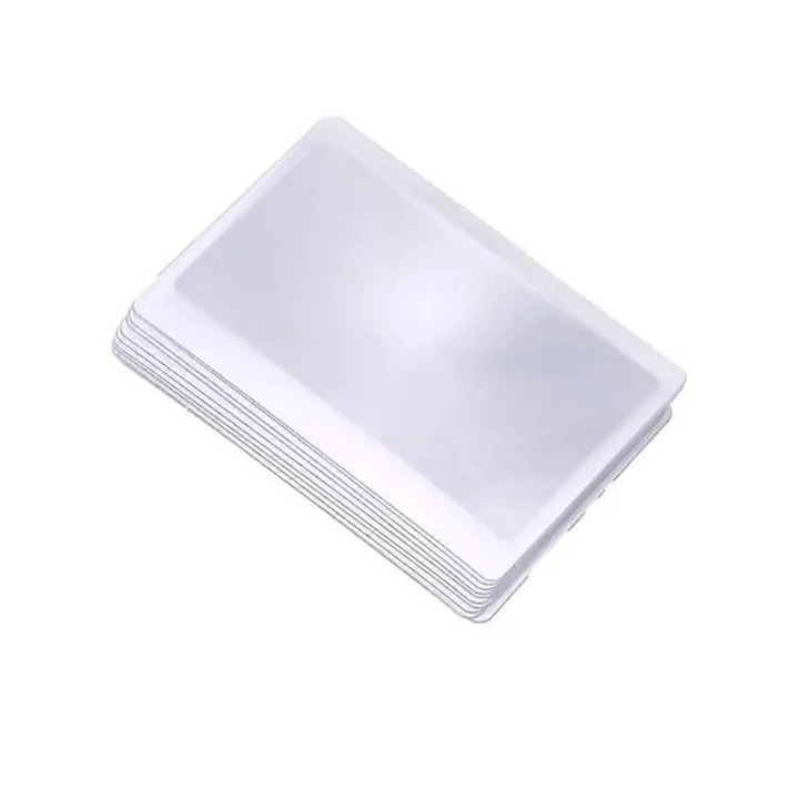 Zsebnagyító, 10x, átlátszó, 8.5x5.5x0.5cm, 10 darabos szett
