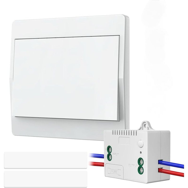 Kit intrerupator wireless 250V, rezistent la apa, 86x86x10mm
