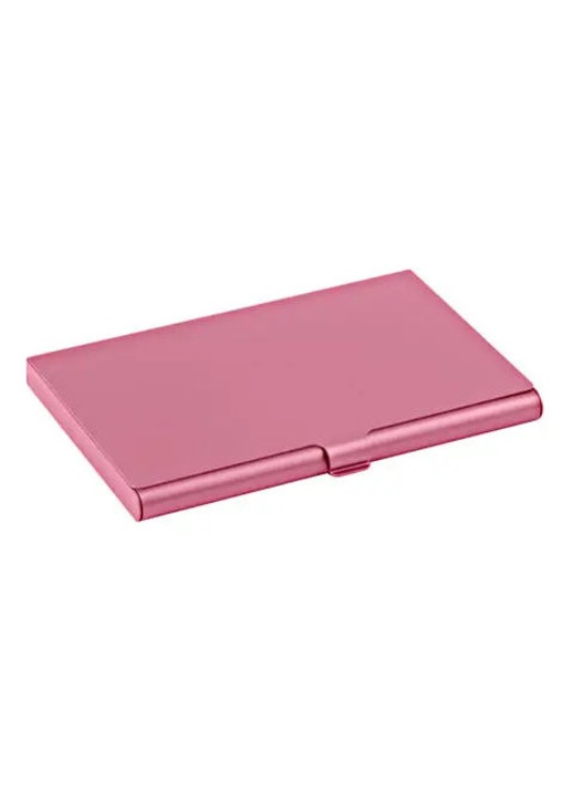 Портфейл за карти алуминиев розов 9x6x0.6cm тънък
