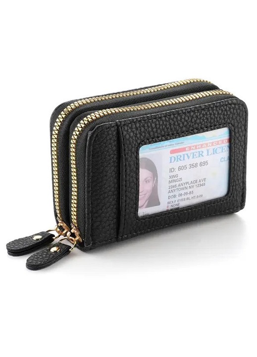 Portofel dama, piele PU, 11.5x4.7x8cm, multicolor, cu fermoar