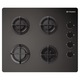 Pachet Pyramis 4P.26, cuptor electric incorporabil si plita gaz, 8 functii, clasa A, volum 65 litri, Aqua Clean, butoane rotative mari, 4 arzatoare, gratare individuale din fonta, finisaj Sticla neagra
