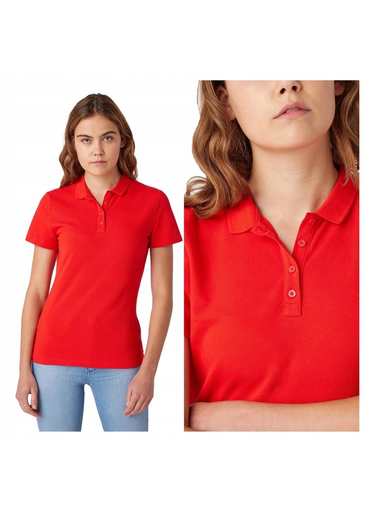 Női Póló, Wrangler, Polo, S INTL, Piros, Pamut, Klasszikus Hétköznapi Dizájn, Ideális Mindennapi Viseletre, Prémium Kényelmes Anyag, Gombos Záródás, Regular Fit Szabás