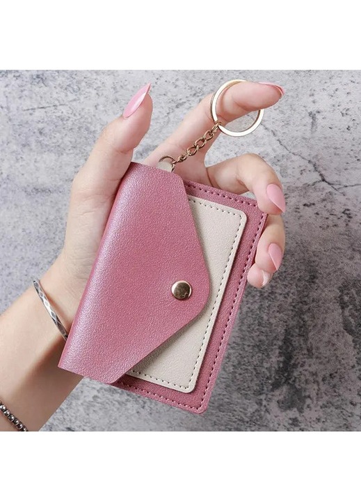 Portofel dama piele, H8z6, roz zmeura, RFID, compact