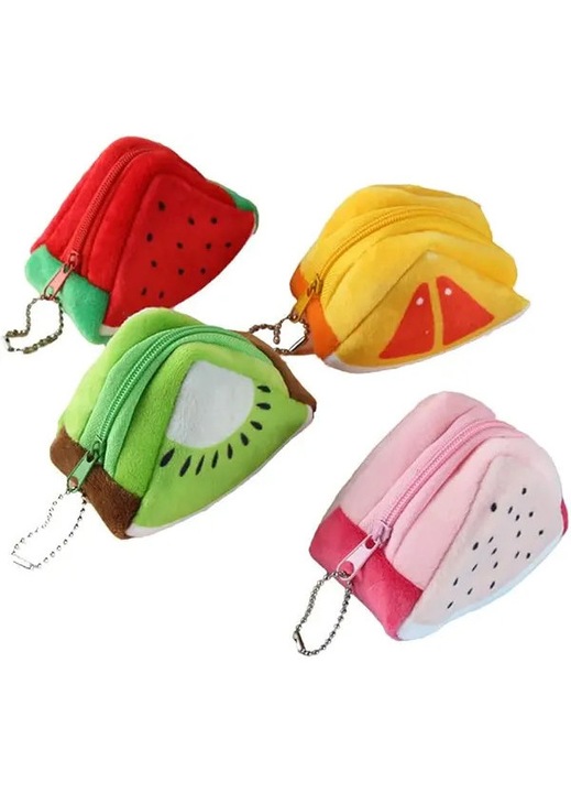 Portofel dama fruct plus moale multicolor mic 10x8cm