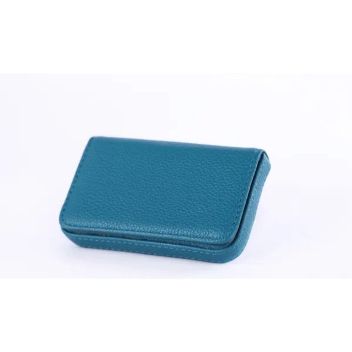 Калъф за визитки от PU кожа, голям капацитет, черен, 9.7x6.6x1.3cm