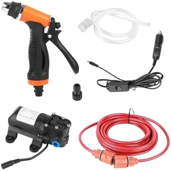 Aparat spalat auto portabil, pompa apa 12V, presiune inalta, pulverizator, 23x13x16cm