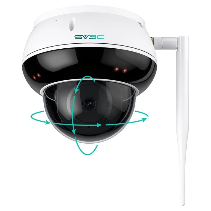 SV3C Kültéri WiFi PTZ biztonsági kamera 5MP/4K, Beltéri vezeték nélküli IP dóm kamera 5MP/8MP humanoid érzékeléssel